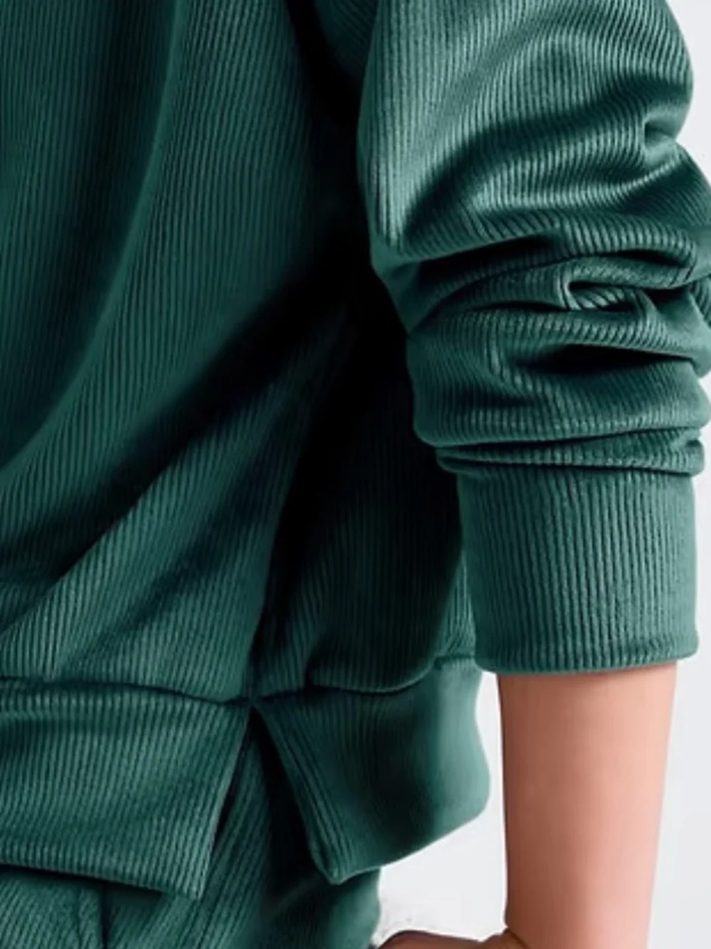 Athleta Girl Cozy Rib Pine Green Crewneck Sweatshirt Size XS/6